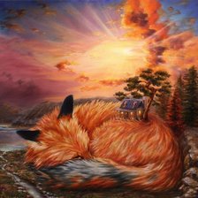 Схема вышивки «Лисий дом»