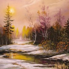 Схема вышивки «v zime»