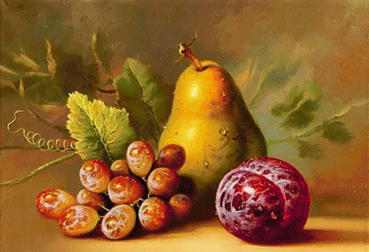 Натюрморт с грушей. - живопись., виноград, груша, натюрморт - предпросмотр