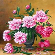 Схема вышивки «Пионы.»