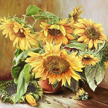 Схема вышивки «Подсолнухи»