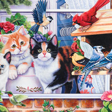 Схема вышивки «котята»