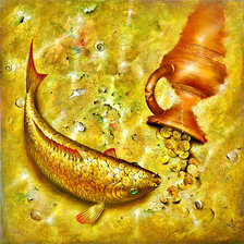 Схема вышивки «Денежный (золотой карп)»