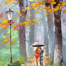 Схема вышивки «осенью в парке»