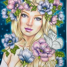 Схема вышивки «девушка»