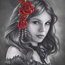 Схема вышивки «Девушка»