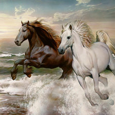 Схема вышивки «Лошади»