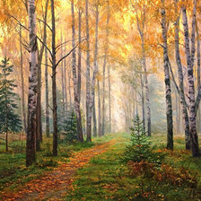 Схема вышивки «осень в лесу»