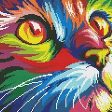 Схема вышивки «Радужный кот»