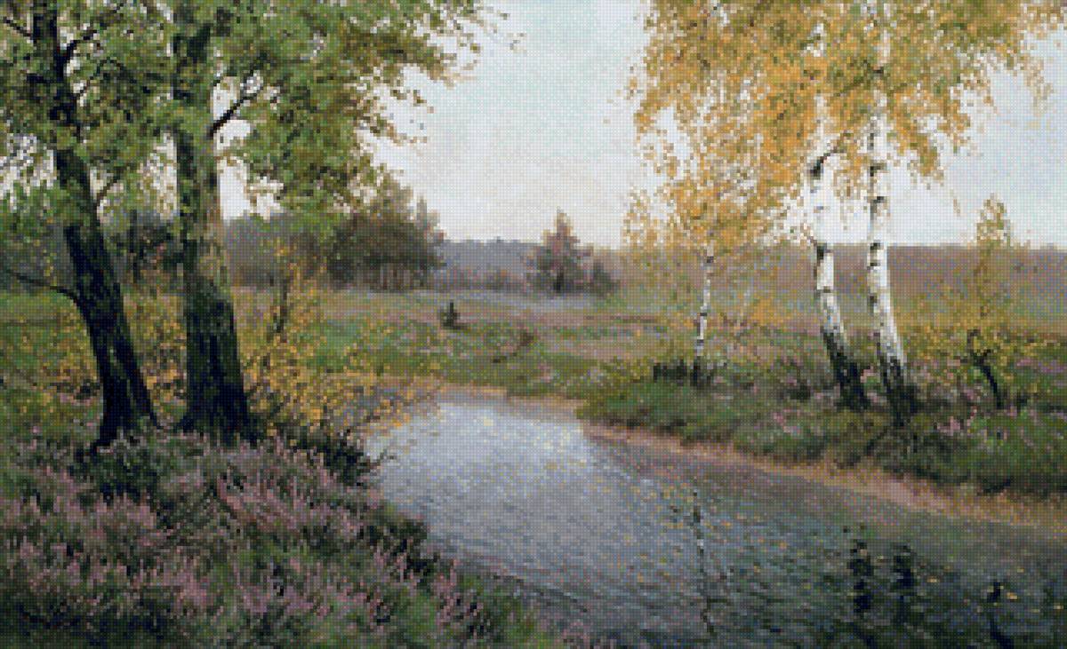 пейзаж осенний - природа, березы, лес - предпросмотр