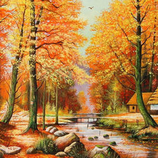 Схема вышивки «Осенний пейзаж»