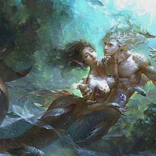 Схема вышивки «русалки»