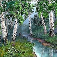 Схема вышивки «Берёзки»