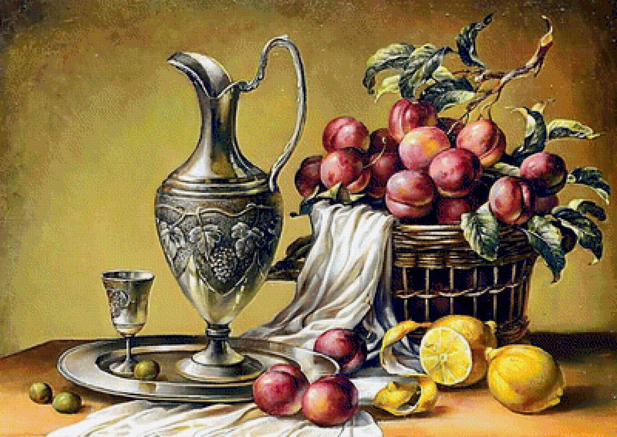 Натюрморт. - фрукты, живопись., натюрморт - предпросмотр