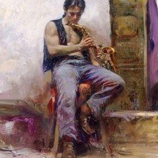 Схема вышивки «Pino Daeni Musician 2»