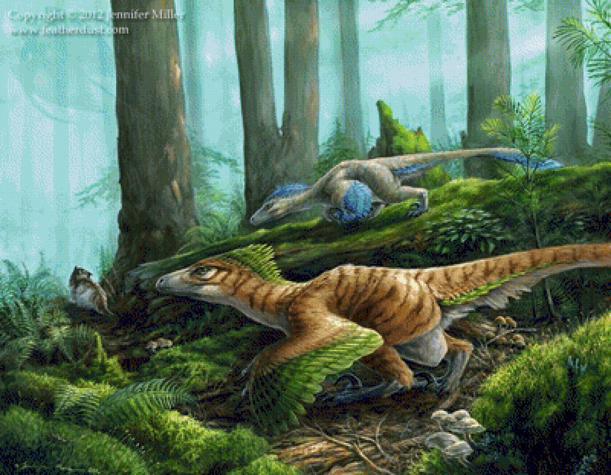 Дейнонихи на охоте - дромки, динозавры - предпросмотр