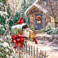 Схема вышивки «Christmas mailbox»