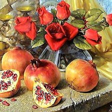 Схема вышивки «Натюрморт с гранатами..»