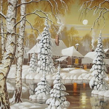 Схема вышивки «Зимний пейзаж»