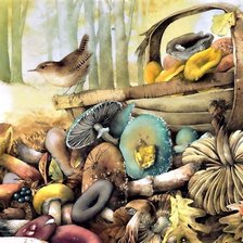 Схема вышивки «Mushroom basket»