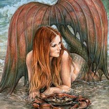 Схема вышивки «Русалка и краб»