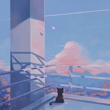 Схема вышивки «Кот и самолет»