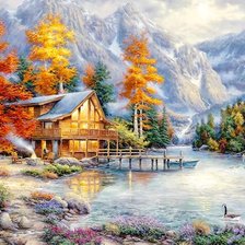 Схема вышивки «Горный пейзаж»