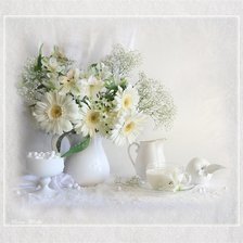 Схема вышивки «Белый натюрморт»
