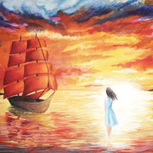 Схема вышивки «Алые паруса»