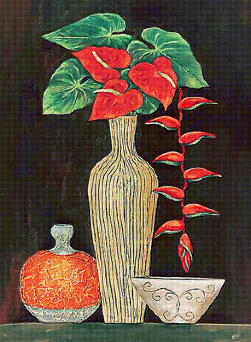 Натюрморт. - живопись., цветы, натюрморт - предпросмотр