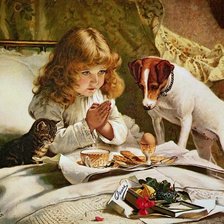 Схема вышивки «молитва перед завтроком»