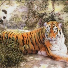 Схема вышивки «тигр на отдыхе1»