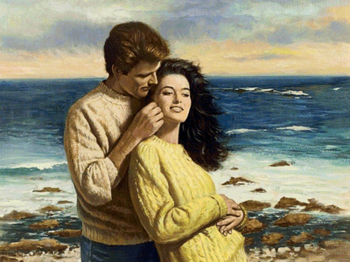 двое на берегу - любовь, пара - предпросмотр