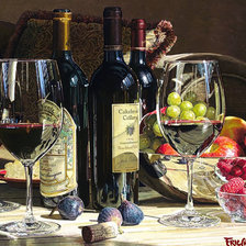 Схема вышивки «натюрморт с вином»