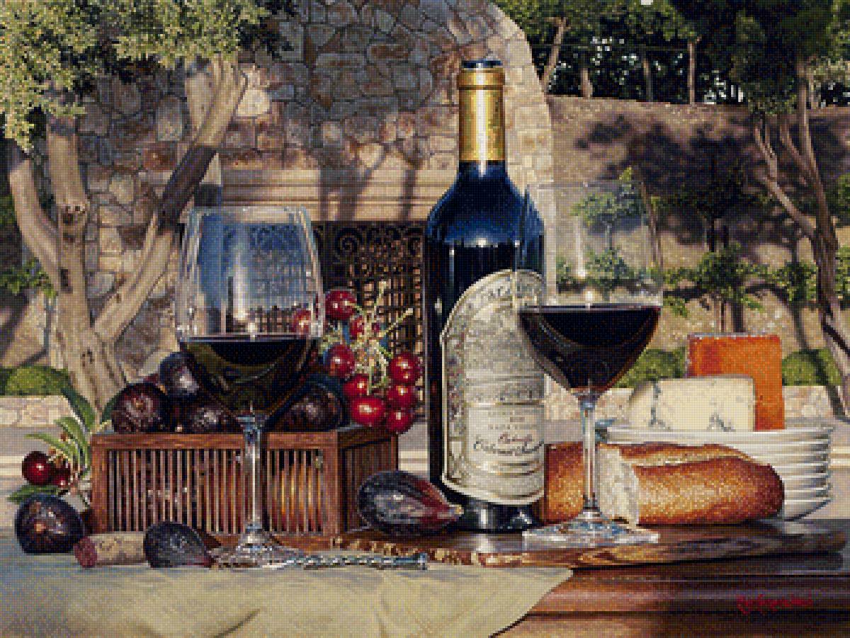 натюрморт с вином - бокал, вино - предпросмотр