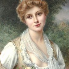 Схема вышивки «девушка с розами»