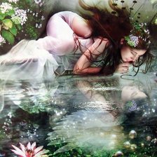 Схема вышивки «Русалка и ее отражение»