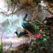 Схема вышивки «Peacocks 2»