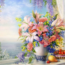 Схема вышивки «okno,kvety»