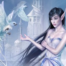 Схема вышивки «Девушка»