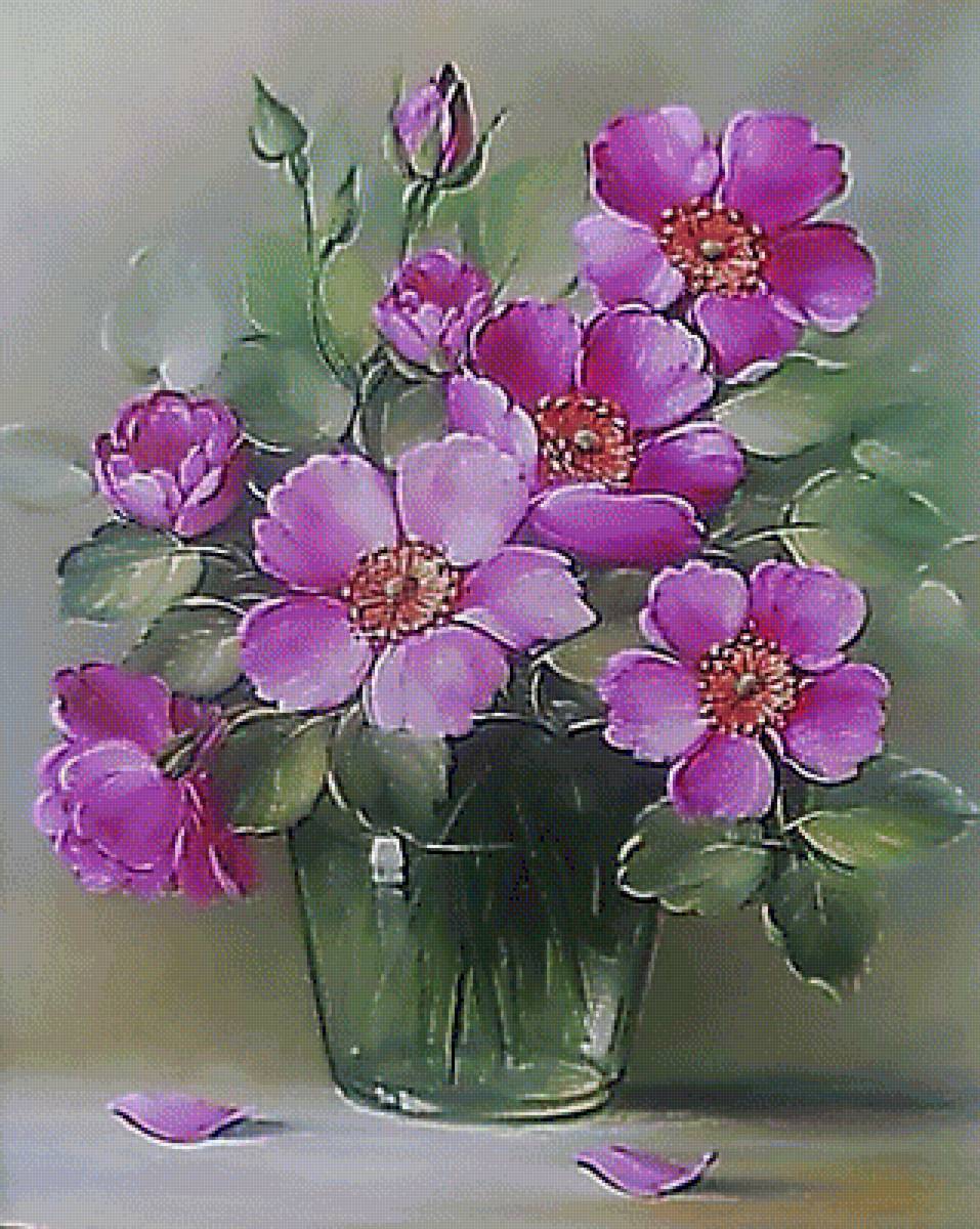 Натюрморт. - живопись., цветы, натюрморт - предпросмотр