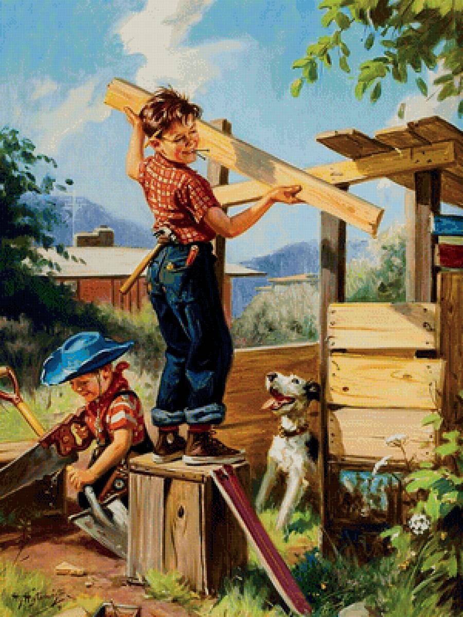 дом для друга - собака, дети - предпросмотр