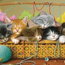 Схема вышивки «котята»