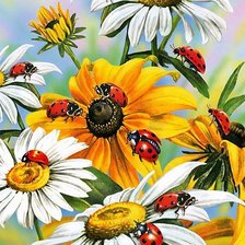 Схема вышивки «божьи коровки»