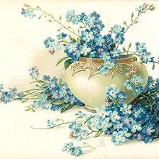 Схема вышивки «незабудки»