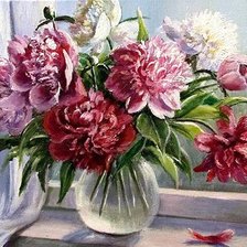 Схема вышивки «Пионы в вазе»