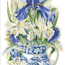 Схема вышивки «Ирисы в вазе ))»