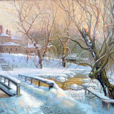 Схема вышивки «зимний пейзаж»