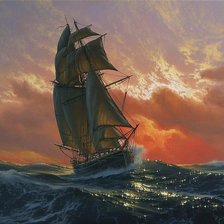 Схема вышивки «корабль»