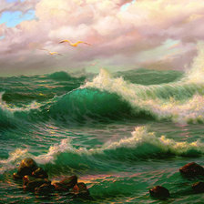 Схема вышивки «море»